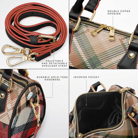 Scarlet Affair™ Crossbody – Red Plaid Mini Handbag | Elegant Small Purse for Prom & Date Night