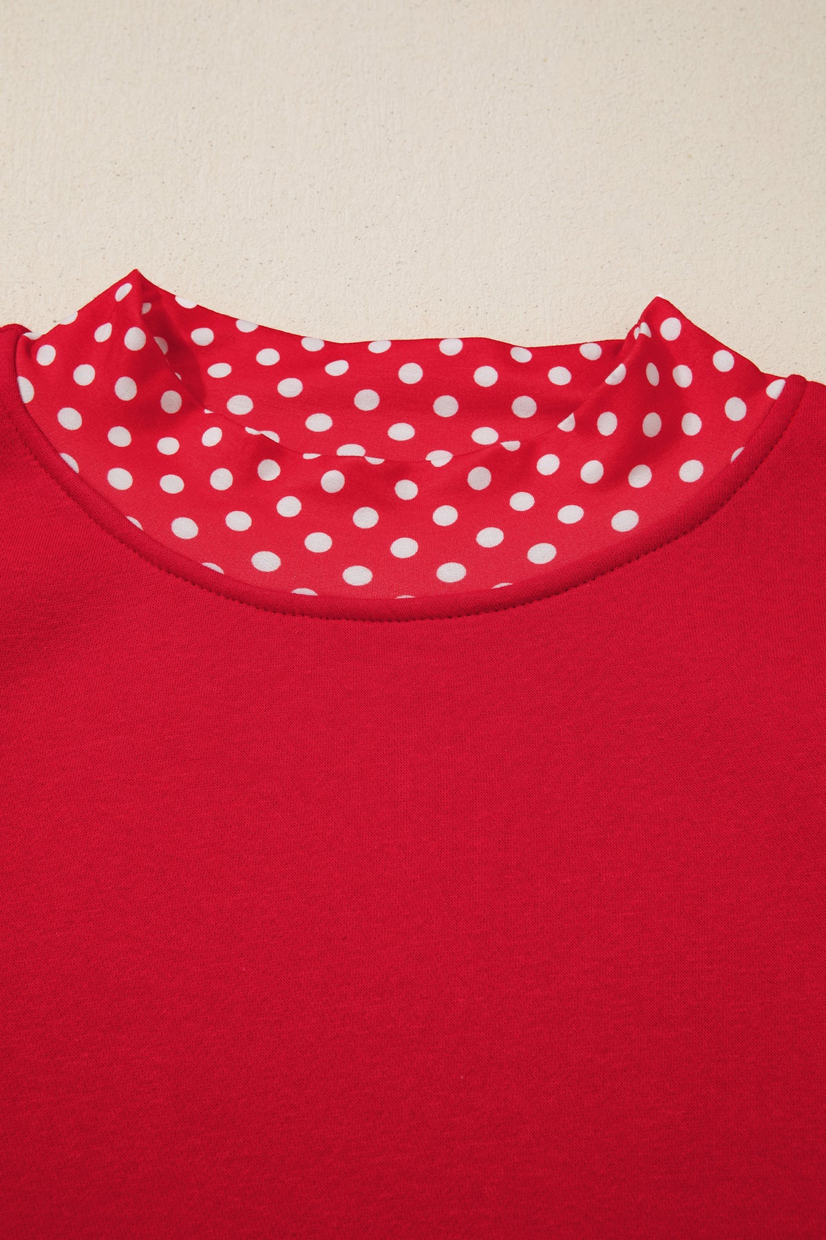 Dark Green Polka Dot Patchwork Round Neck Plus Size Sweatshirt