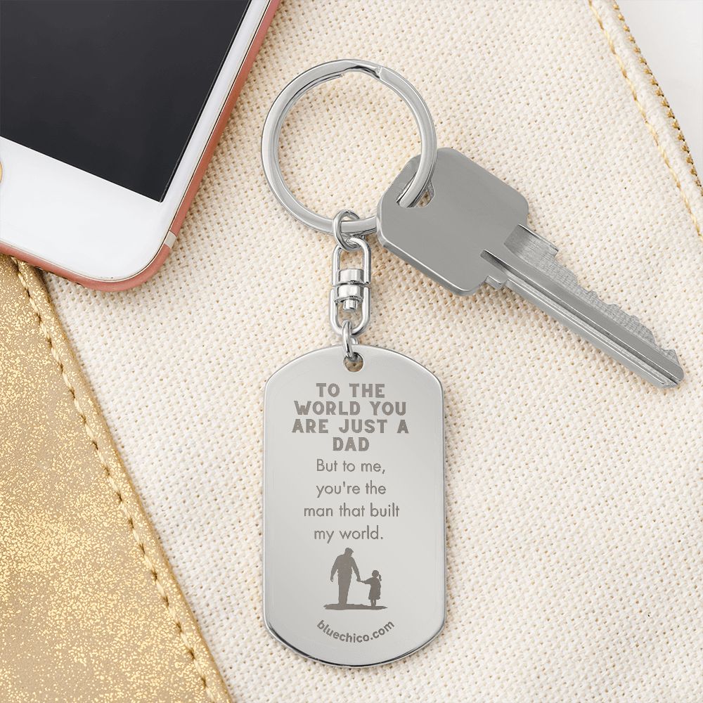 Personalized Father Daughter Keychain ( My World)