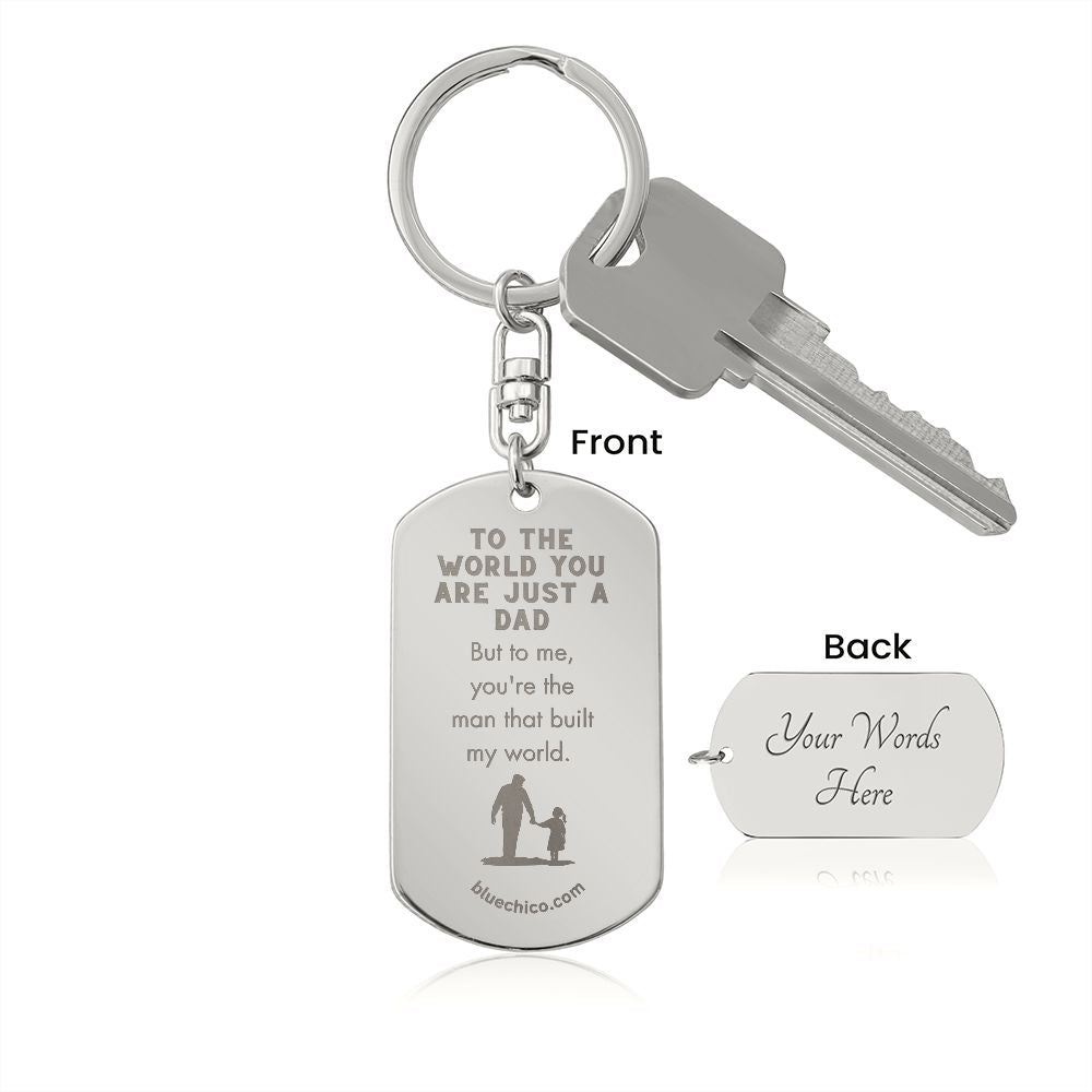 Personalized Father Daughter Keychain ( My World)