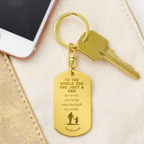 Personalized Father Daughter Keychain ( My World) 