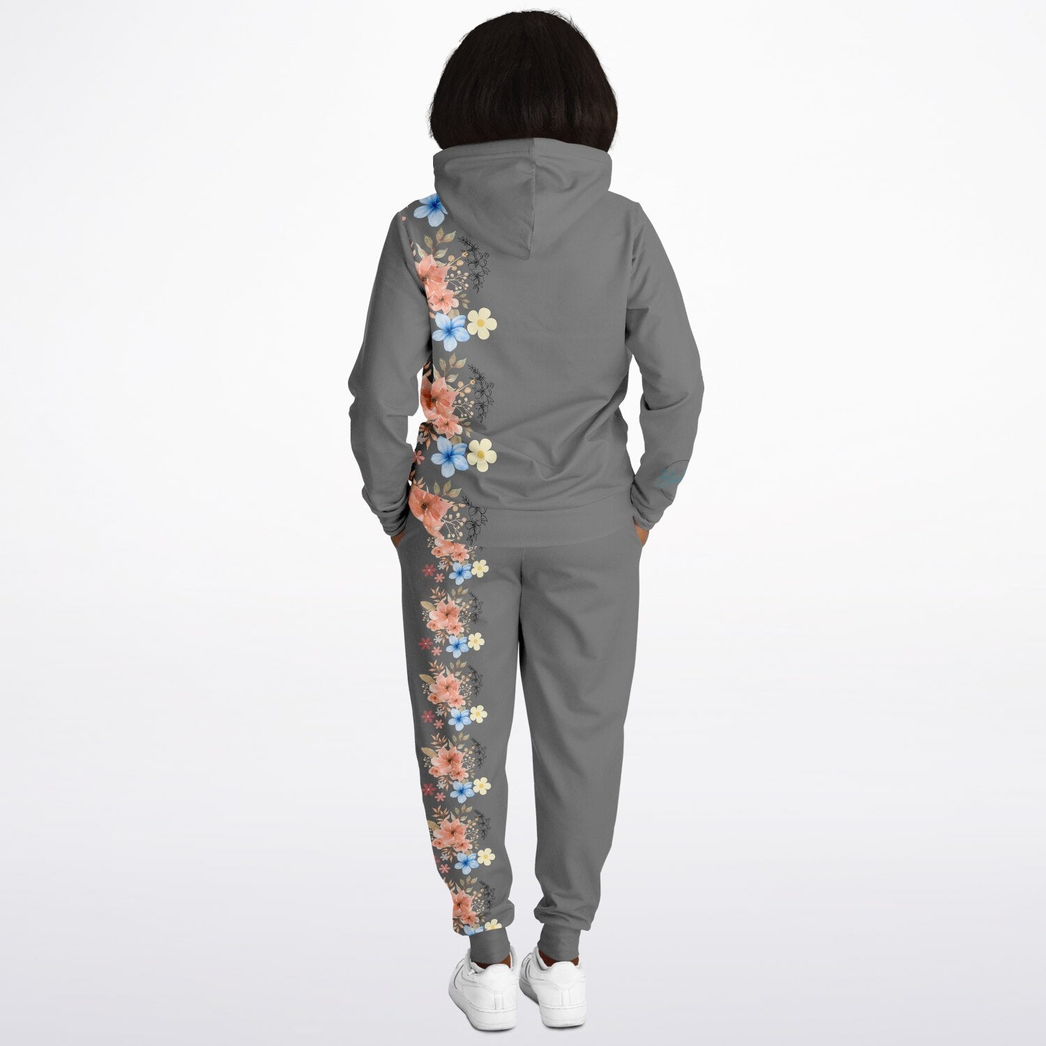 Grey Floral Women's Jogger Set
