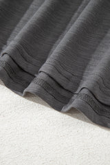 Dark Grey Double Ruffled Short Sleeve Plus Size Top