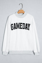 Light Grey High Neck GAMEDAY/ FOOTBALL Double Side Printed Reversible Sweatshirt