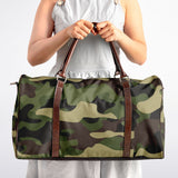 Green Camo Canvas Duffel Bag – Weekender & Gym Travel Bag | Durable Overnight Bag