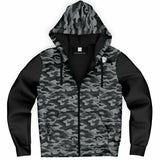 Classic Black Camo UNISEX Zip Up Youth Coat (Husky Fit)