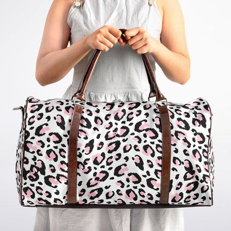Cheetah Print Duffel Bag – Pink Leopard Weekender Bag | Stylish Travel & Gym Bag for Women