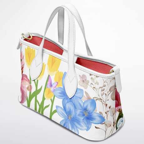 Lily of the Valley Christian Floral Leather Tote Bag