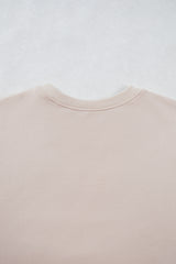 Beige GOOD LUCK Western Horse Print Oversized Pullover Sweatshirt