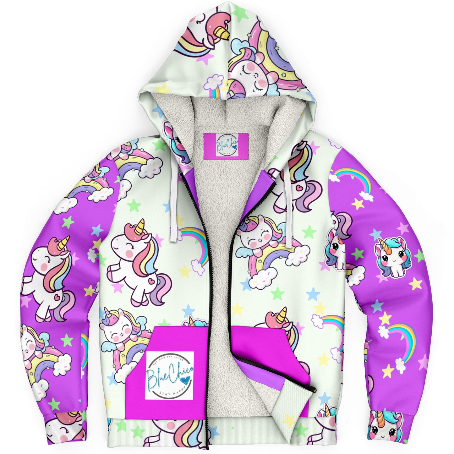 Unicorn Craze MIcroFleece Zip Up Youth Coat (Husky Fit) 