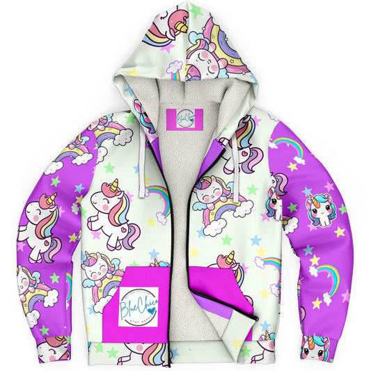 Unicorn Craze MIcroFleece Zip Up Youth Coat (Husky Fit)