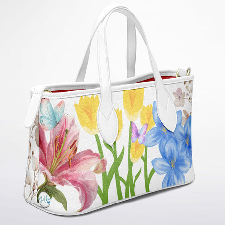 Lily of the Valley Christian Floral Leather Tote Bag