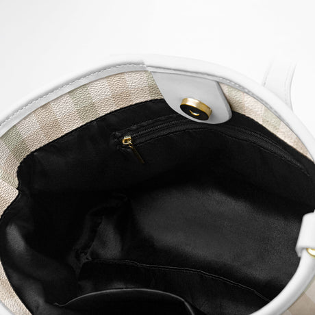 Spring Society™ Leather Tote – Spring Plaid Handbag | Pastel Plaid Purse | Feminine Leather Tote for Women