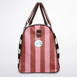Luxury Stripes Canvas Duffel Bag – Weekender & Gym Travel Bag | Durable Overnight Bag