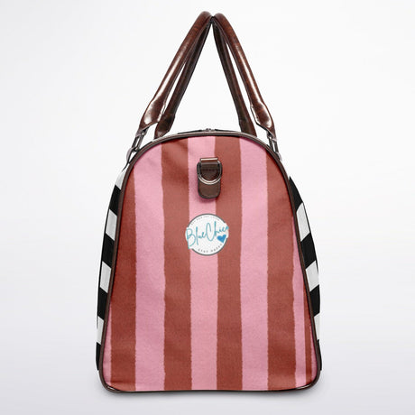 Luxury Stripes Canvas Duffel Bag – Weekender & Gym Travel Bag | Durable Overnight Bag