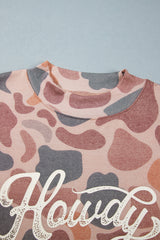 Multicolour Camouflage Western Graphic Plus Size Sweatshirt