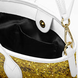 Luxury Gold Cross Christian Leather Tote Bag
