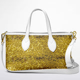 Luxury Gold Cross Christian Leather Tote Bag