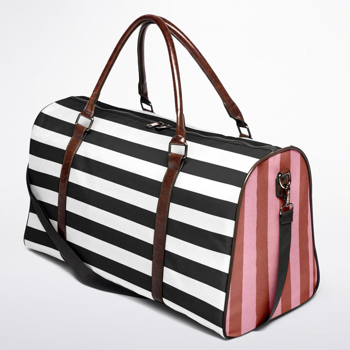 Luxury Stripes Canvas Duffel Bag – Weekender & Gym Travel Bag | Durable Overnight Bag