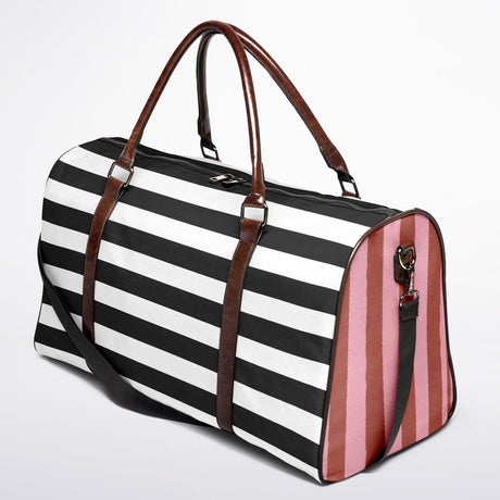 Luxury Stripes Canvas Duffel Bag – Weekender & Gym Travel Bag | Durable Overnight Bag