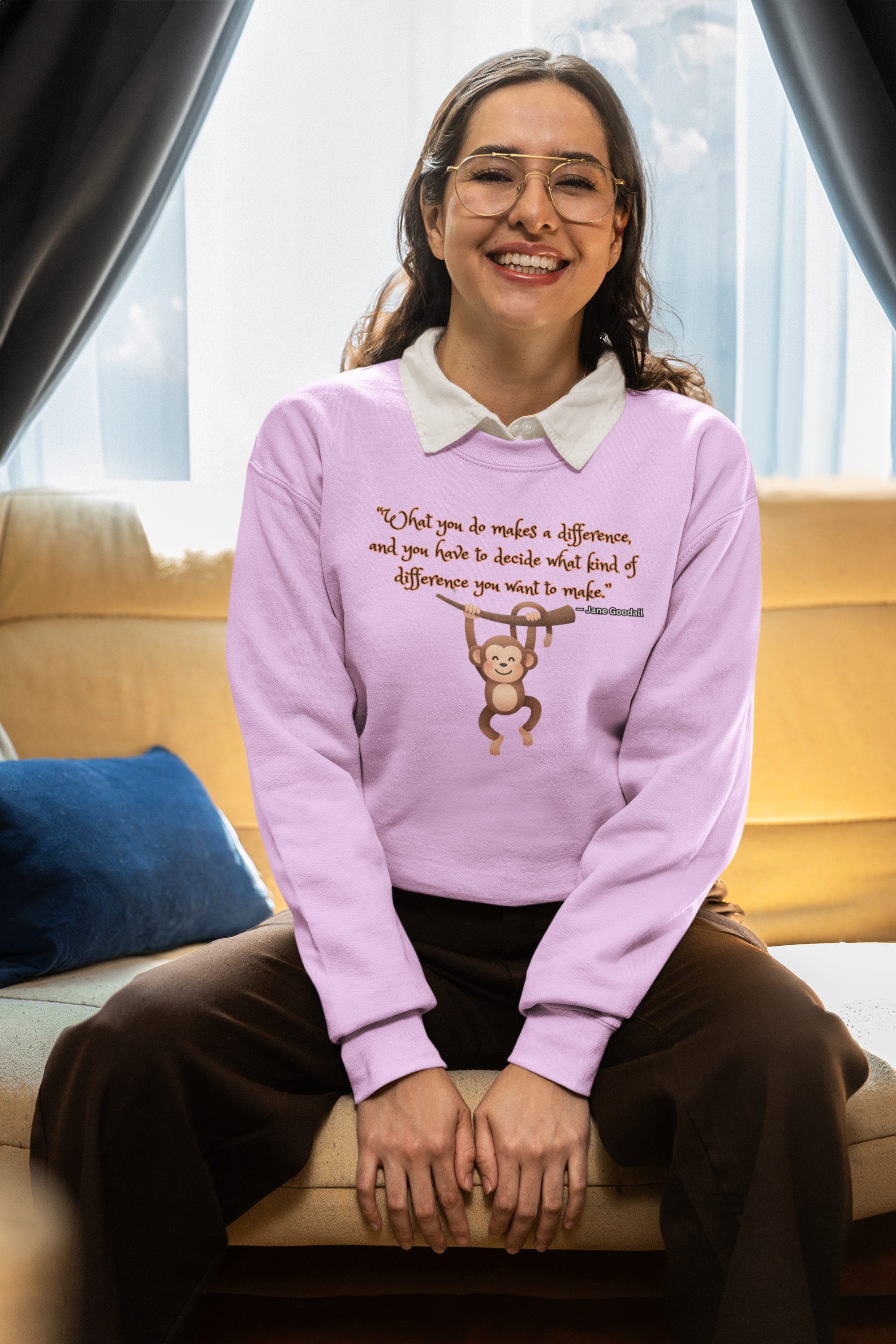 Jane Goodall Monkey Sweatshirt