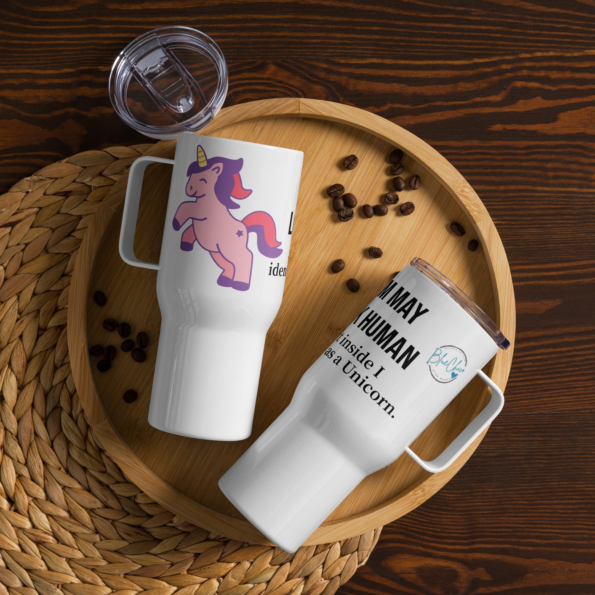 Identify as a Unicorn Travel Mug 