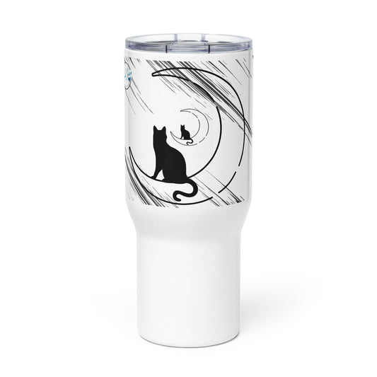Over the Moon for Cats Travel Mug