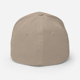 Beige fitted hat showing back view with ventilation holes united states of america hat