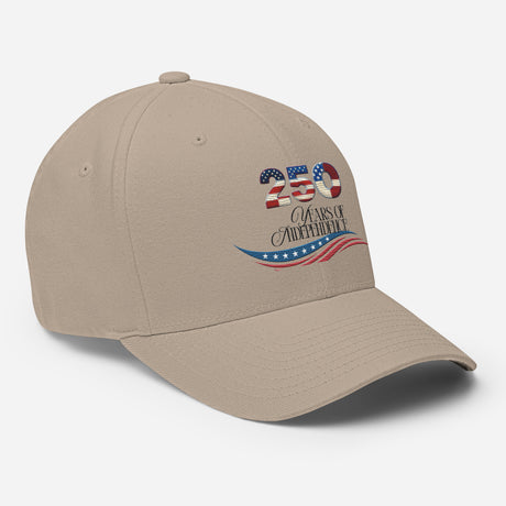 Beige united states of america hat with 250 years of independence design and patriotic colors