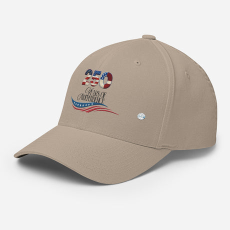Beige united states of america hat celebrating 250 years of independence with flag design