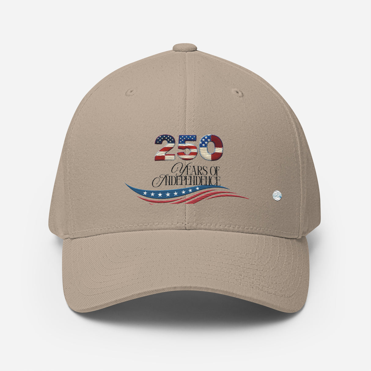 Beige united states of america hat with 250 years of independence design and patriotic flag elements