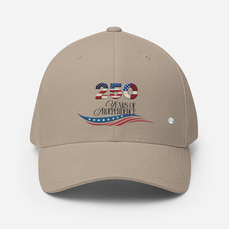 Beige united states of america hat with 250 years of independence design and patriotic flag elements
