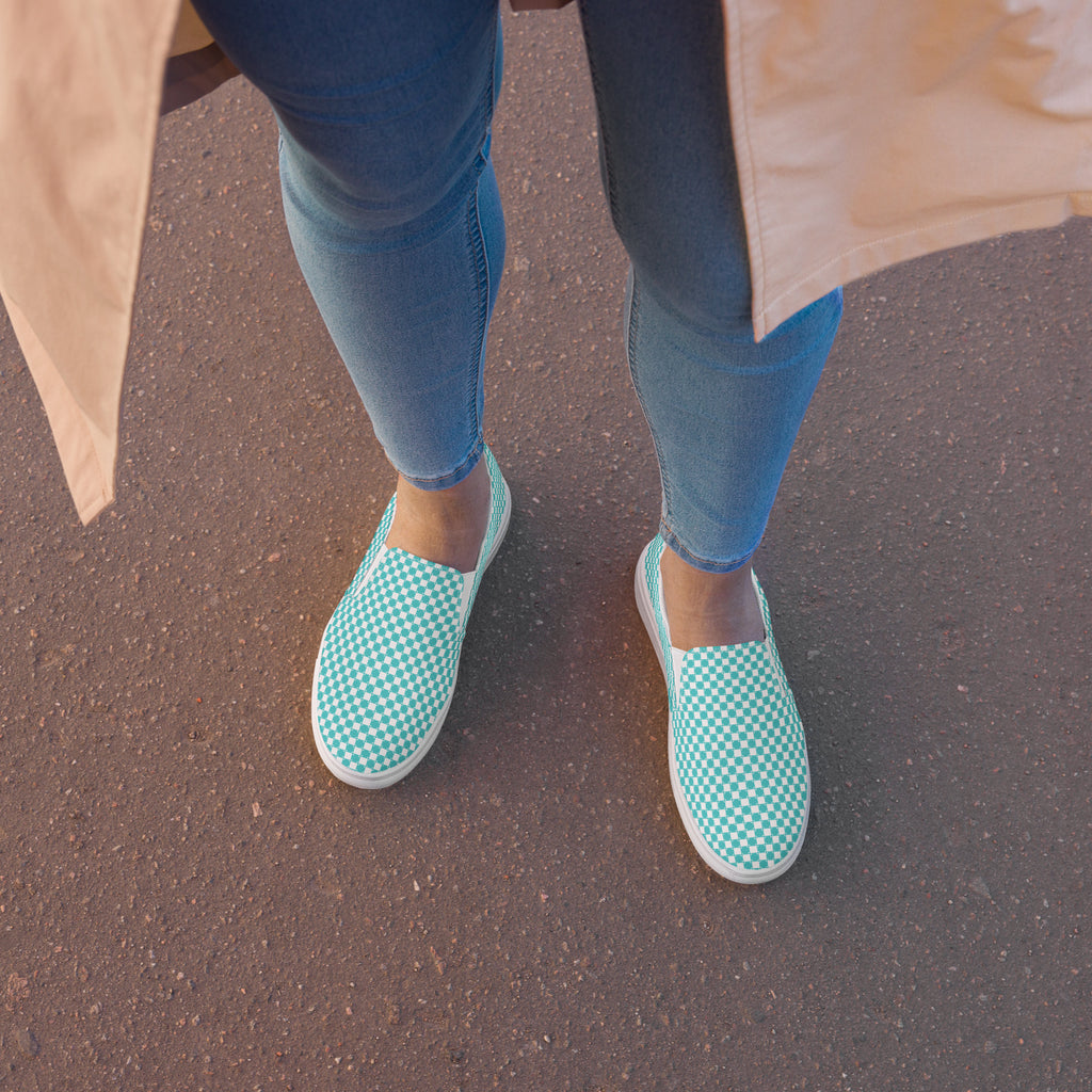 Blue Royal Check Slip On- Women's 