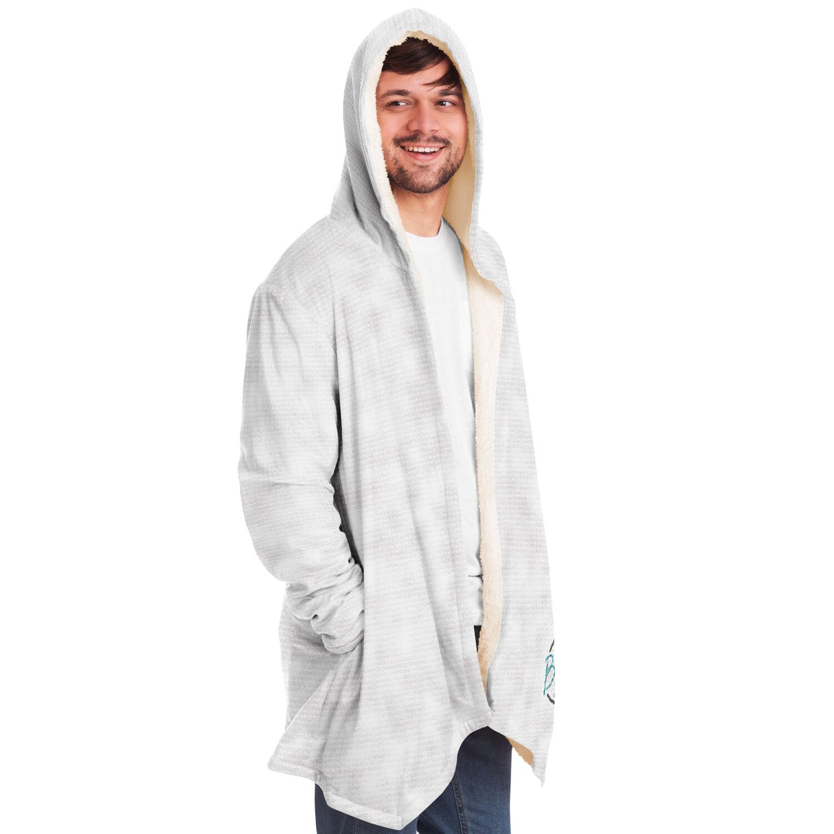 Fluffy White Microfleece Cloak 