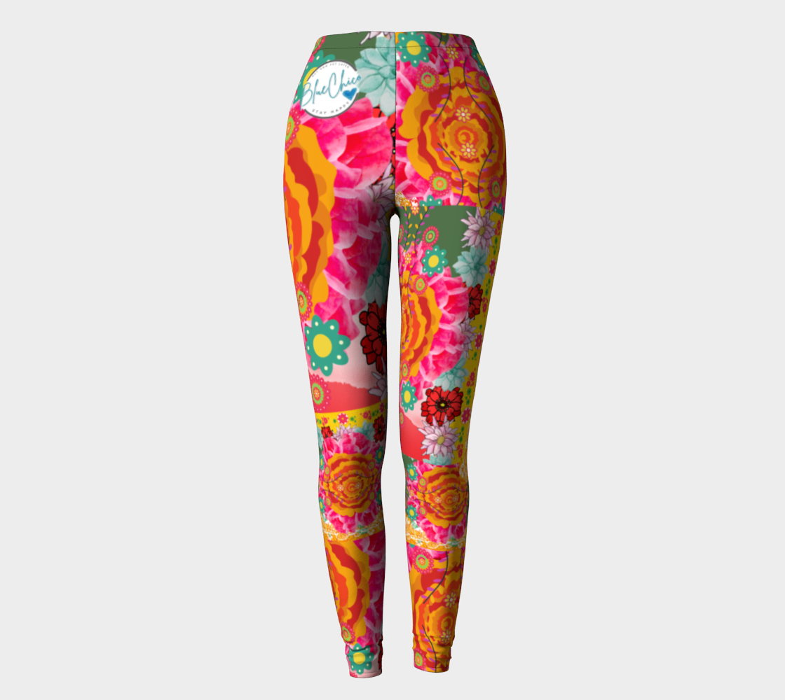 Tropical Rose Premium Stretch Leggings