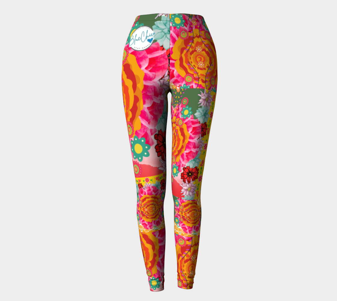 Tropical Rose Premium Stretch Leggings 