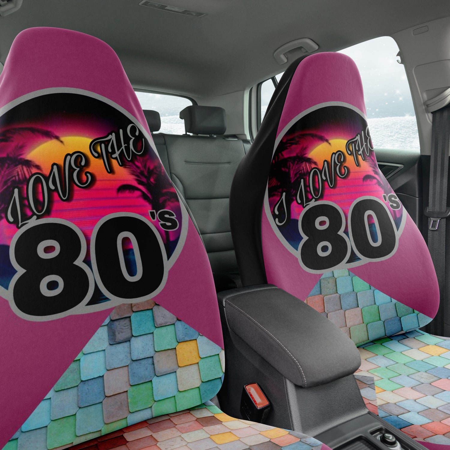 I Love The 80's Automobile Seat Covers 