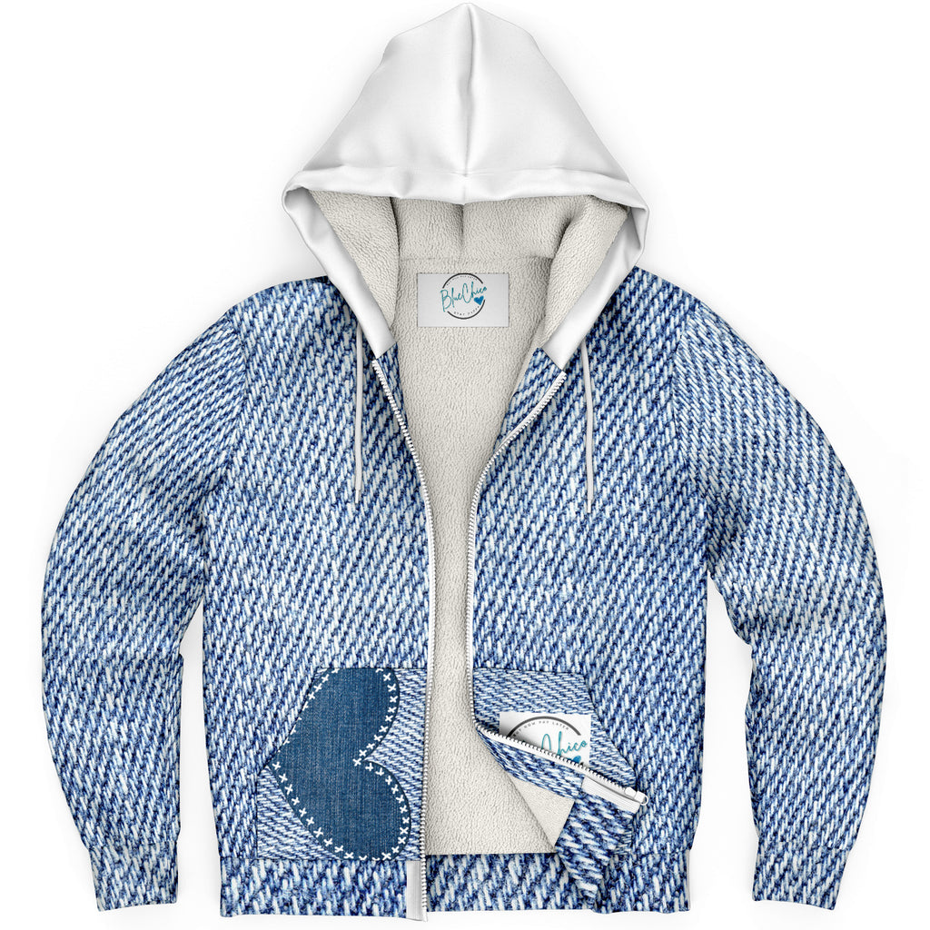 90's Denim Inspired Microfleece Coat 