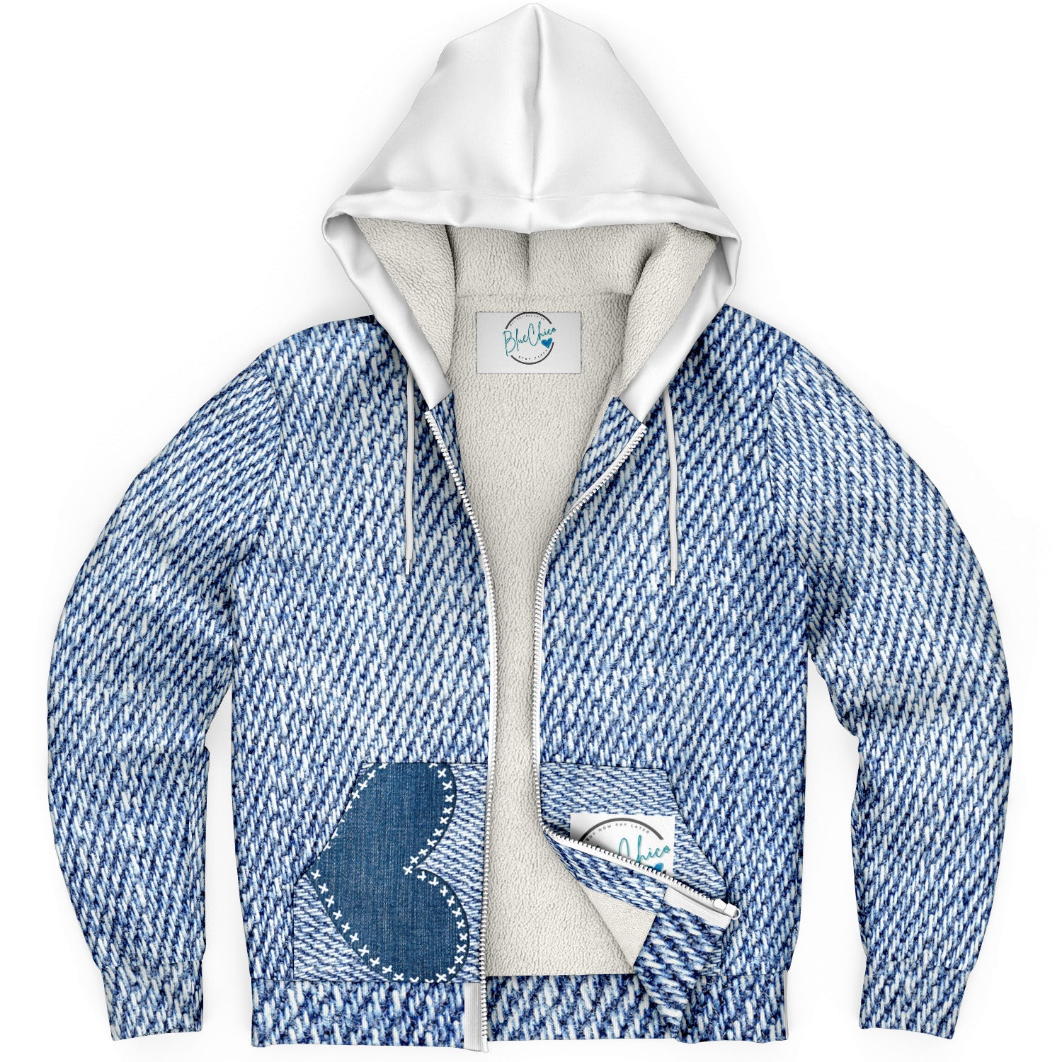 90's Denim Inspired Microfleece Coat 