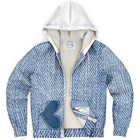 90's Denim Inspired Microfleece Coat 