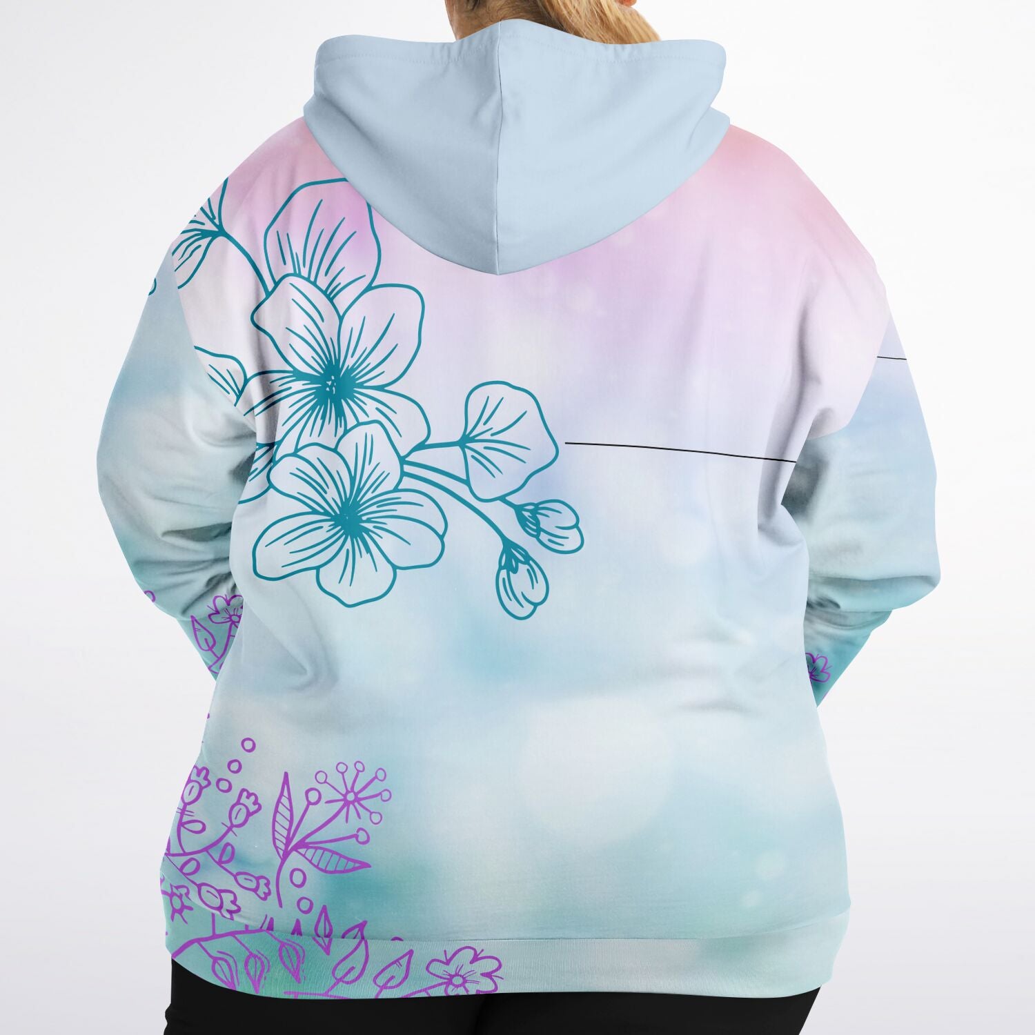 PLUS SIZE Cotton Candy Florals Premium Hoodie 