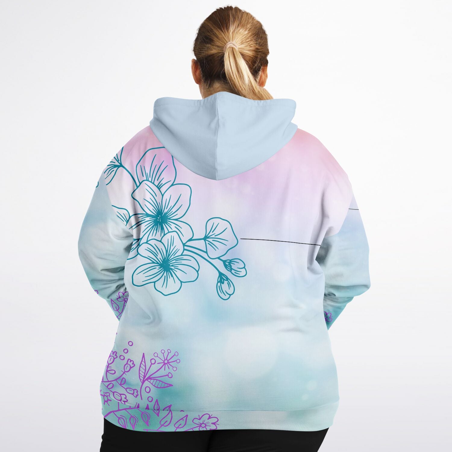 PLUS SIZE Cotton Candy Florals Premium Hoodie 