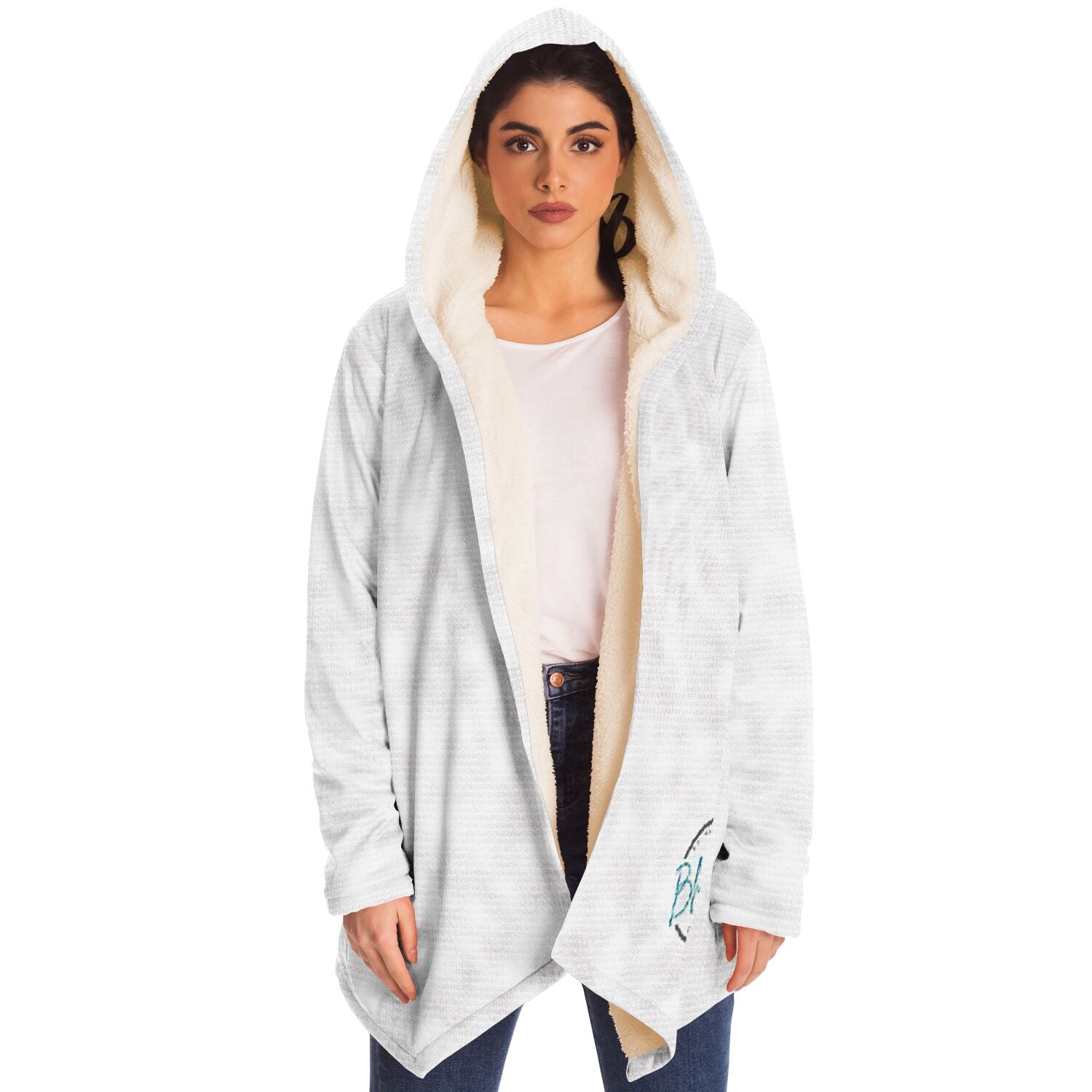 Fluffy White Microfleece Cloak 
