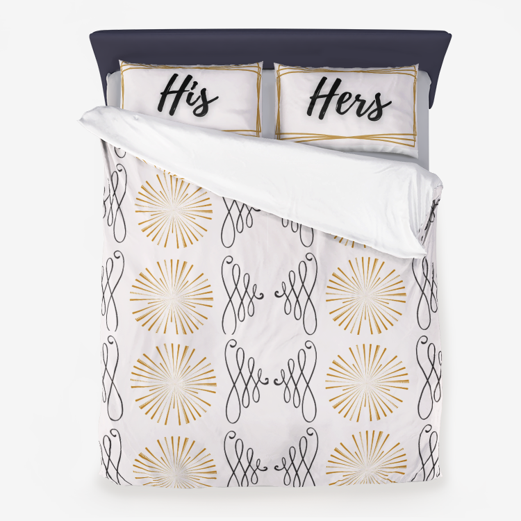 His and Hers Royalty Duvet Cover and Pillow Cases-