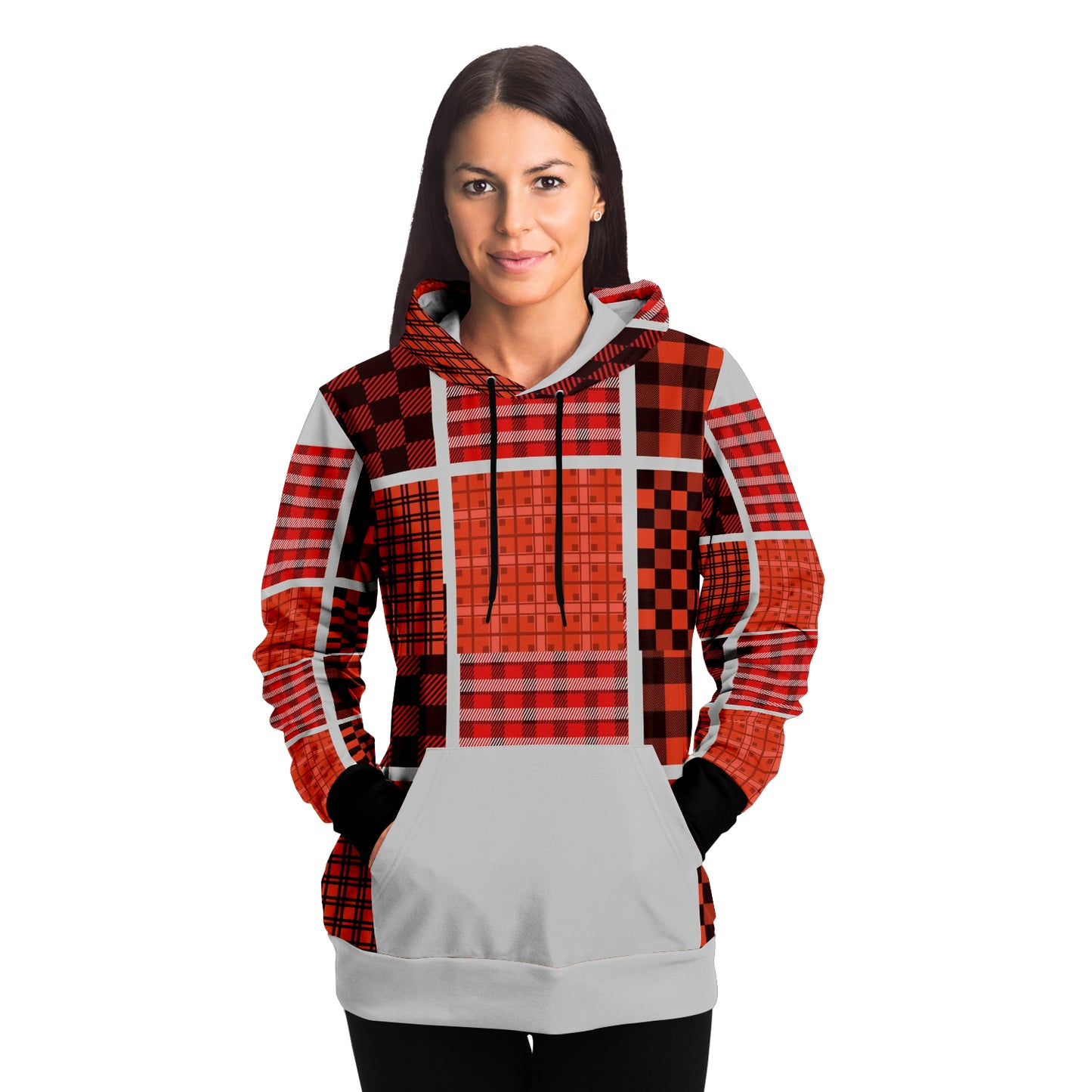 Fall Fun- New Jersey Plaid Premium Adult Hoodie