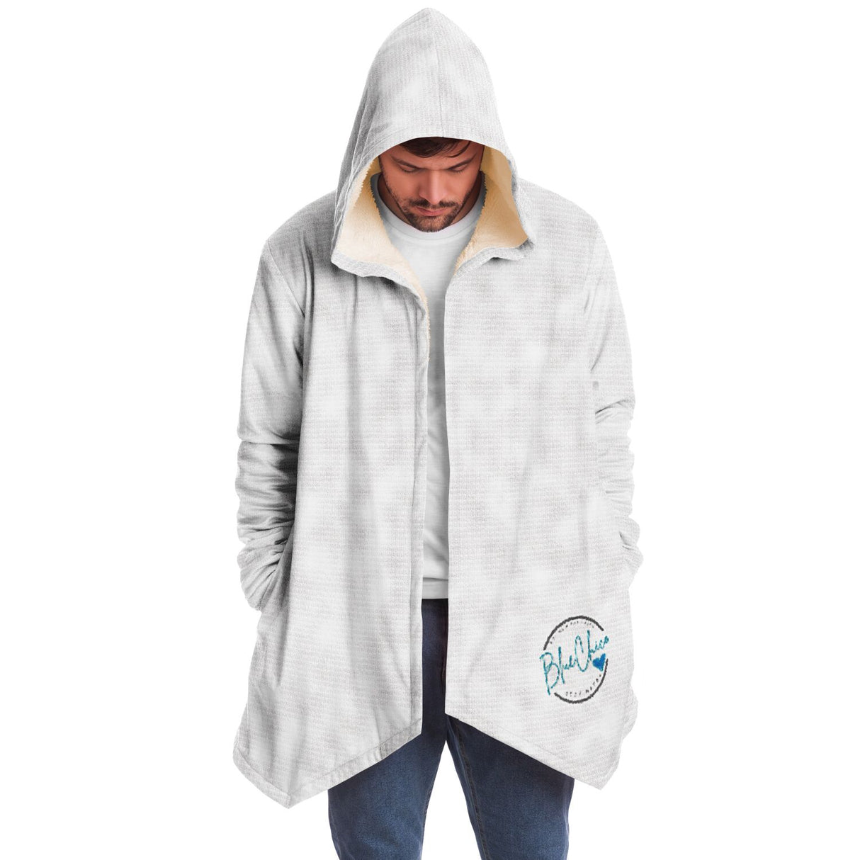 Fluffy White Microfleece Cloak 