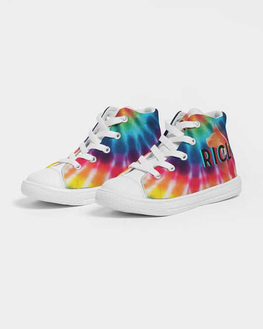 Summer Happiness by RicLu Kids Hightop Canvas Shoe