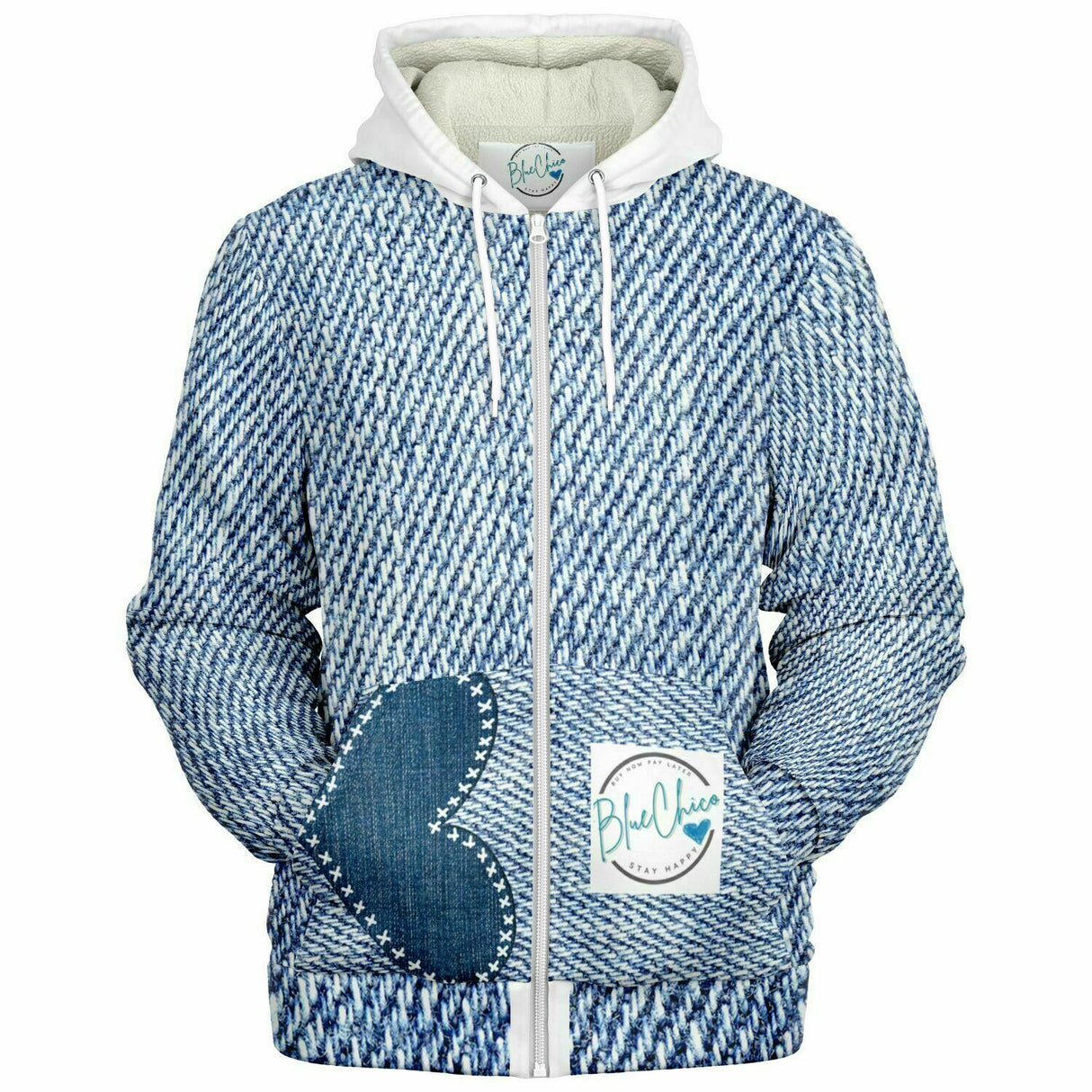 90's Denim Inspired Microfleece Coat 