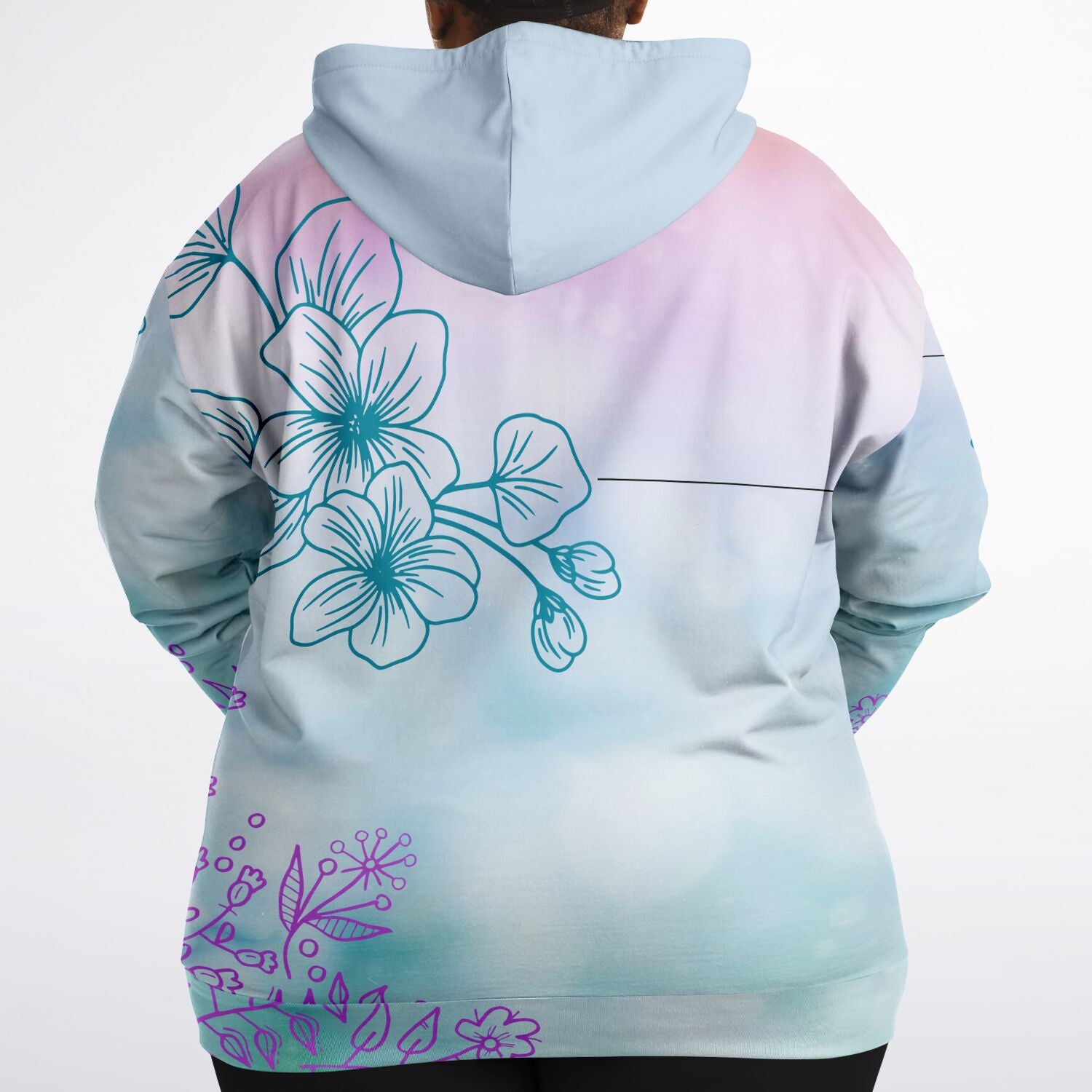 PLUS SIZE Cotton Candy Florals Premium Hoodie 