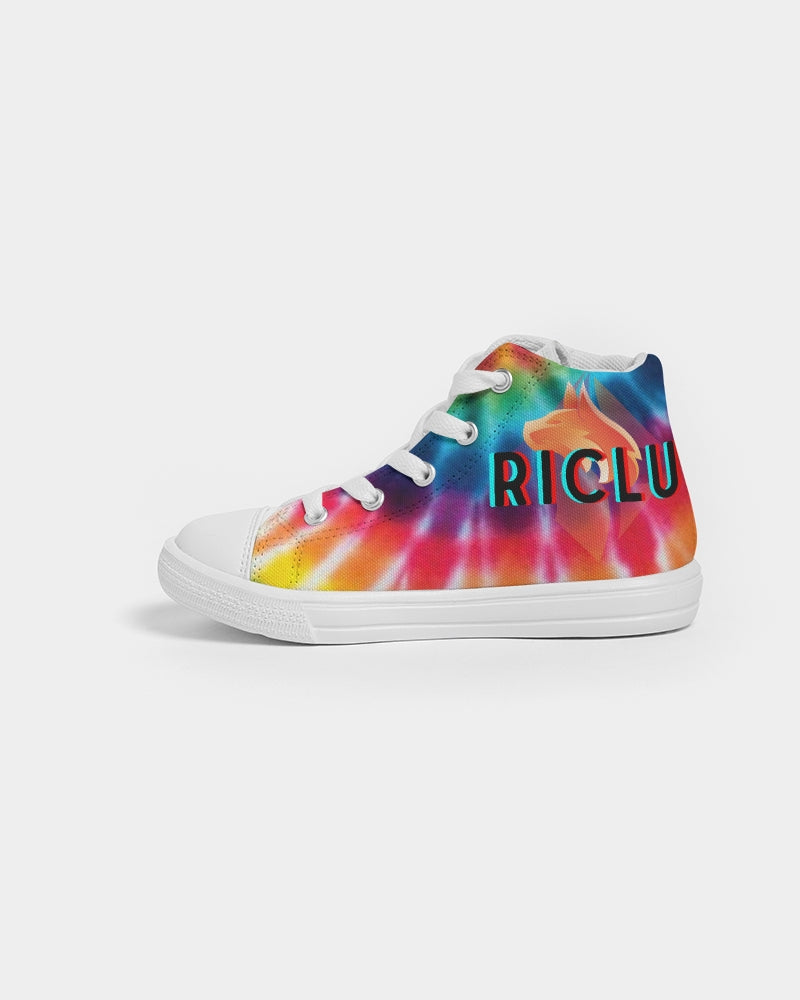 Summer Happiness by RicLu Kids Hightop Canvas Shoe